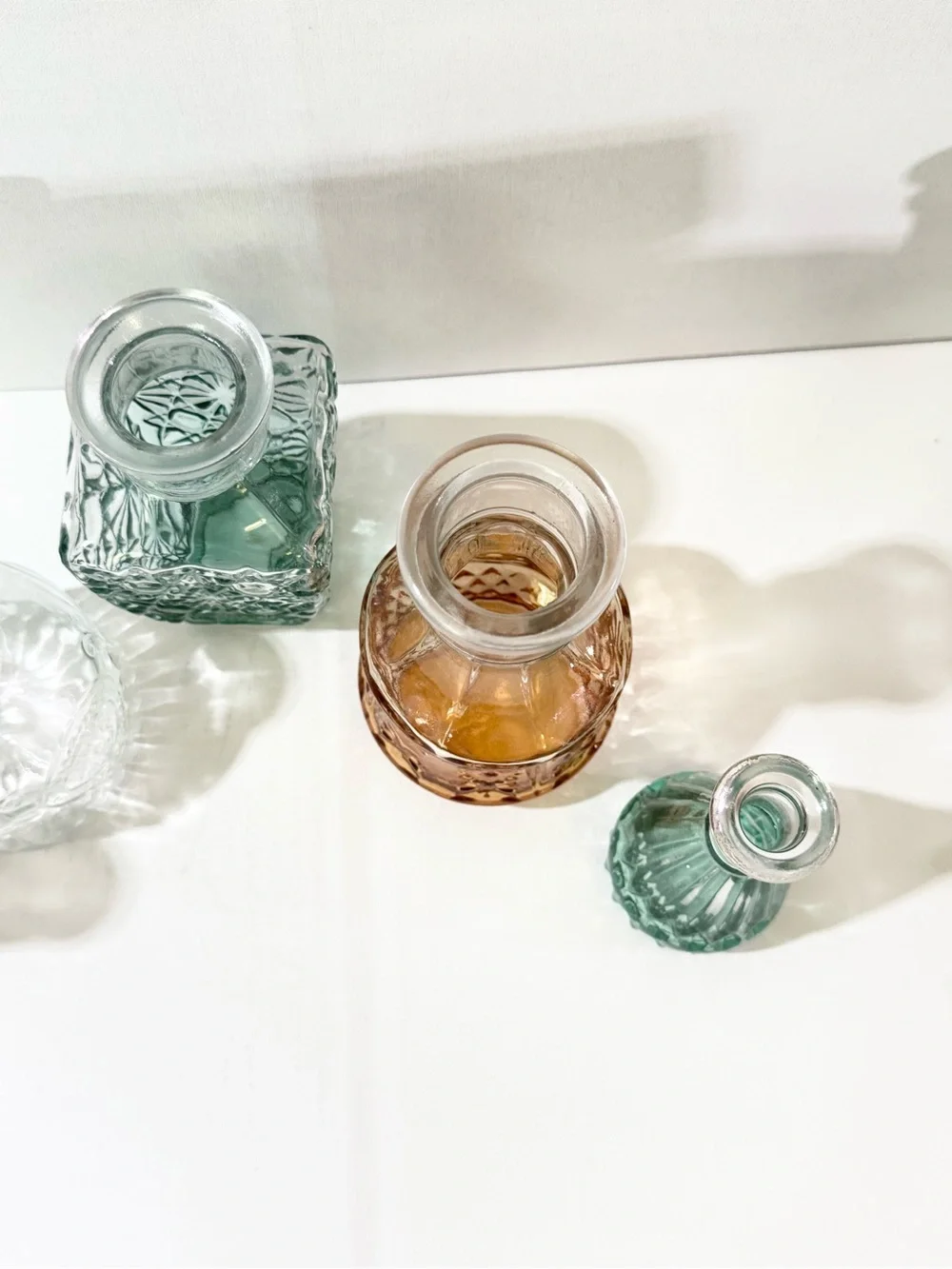 Glass Bud Vases/mini vases- Set of 5
